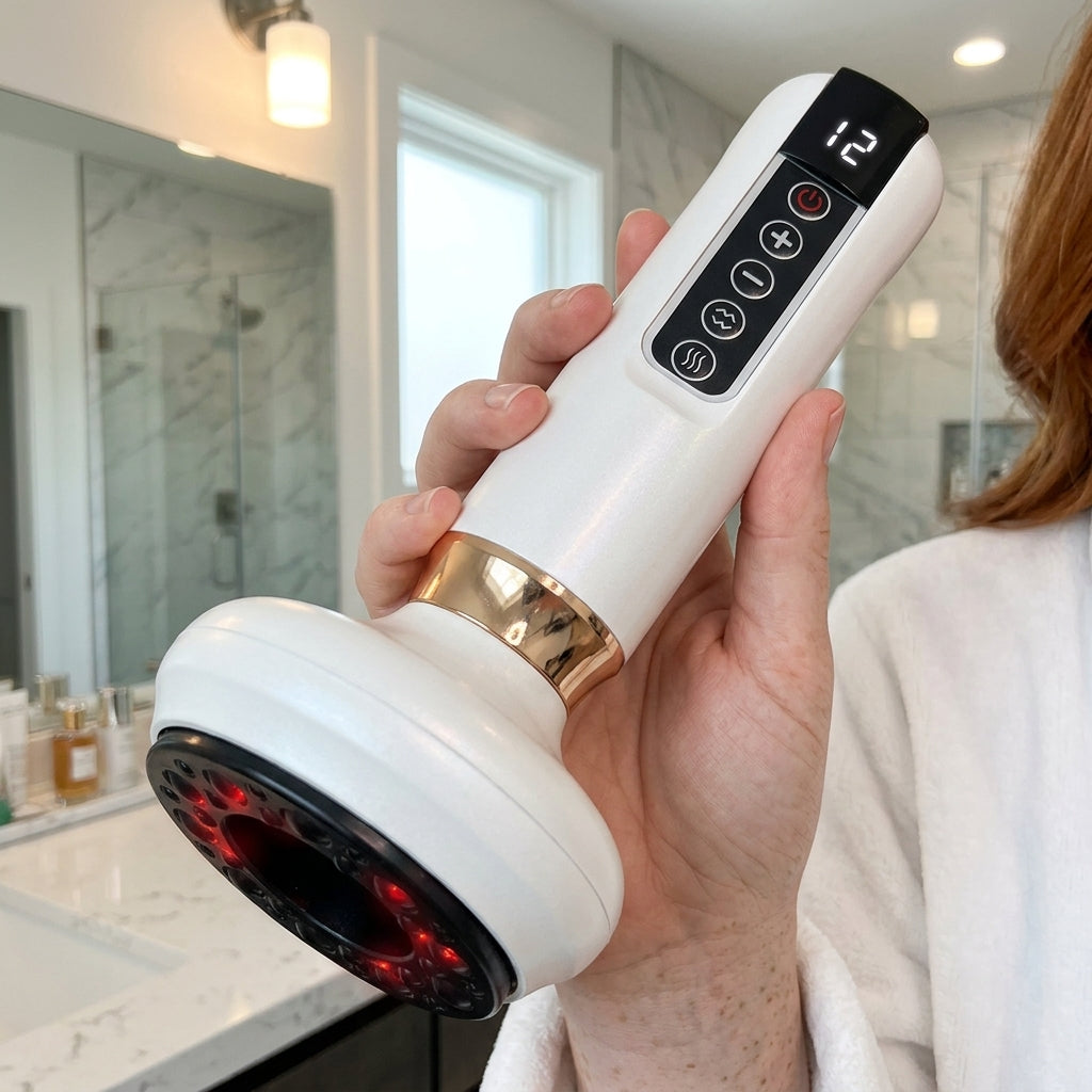 Révélez une peau visiblement plus lisse grâce à notre masseur corporel anti-cellulite SVELT Flow.