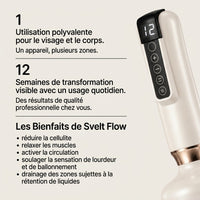 Révélez une peau visiblement plus lisse grâce à notre masseur corporel anti-cellulite SVELT Flow.